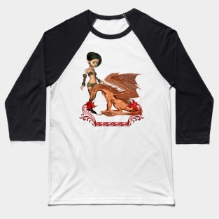 Cute  little fairy with dragon Baseball T-Shirt